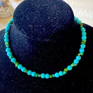 NWOT.  Turquoise and semi precious stones short necklace.